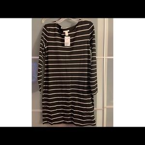New H&M black and white striped dress